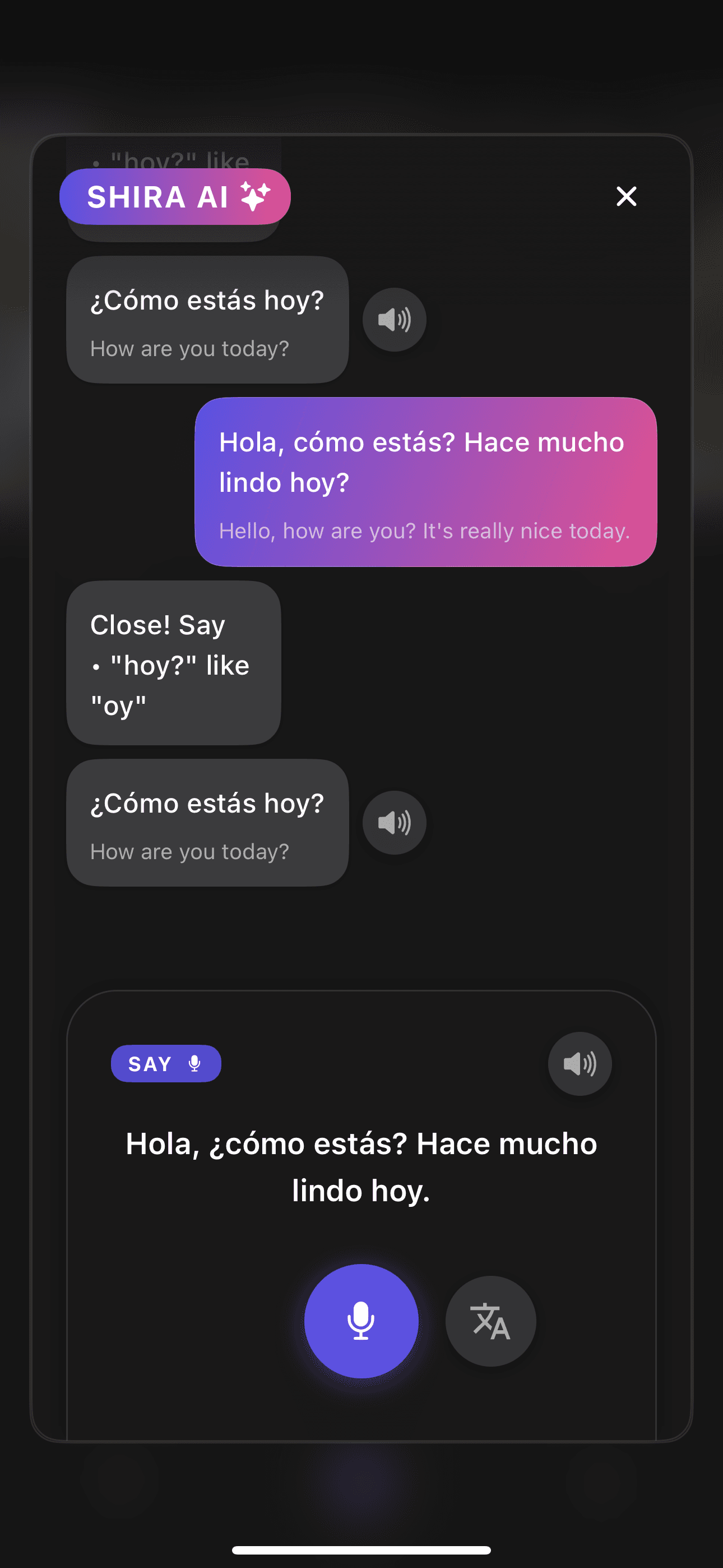 Real-time conversation interface
